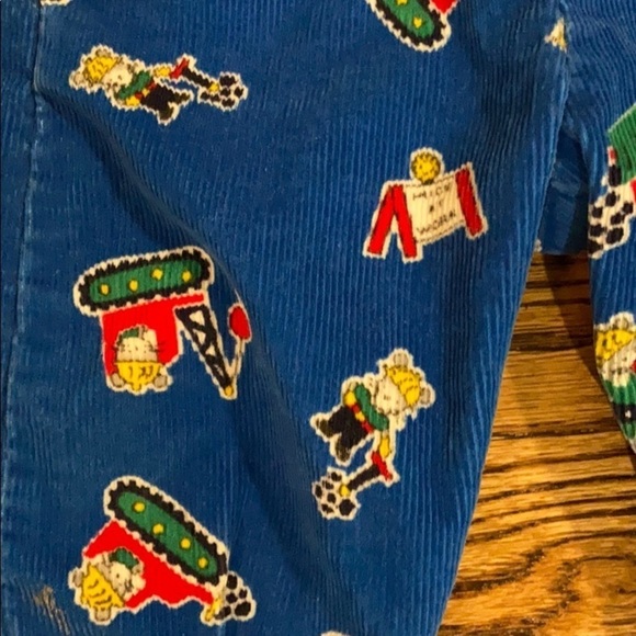 OshKosh B’gosh | Vintage Mice at Work Overalls Blue Corduroy Sz 3-6m‎ - Picture 3 of 8